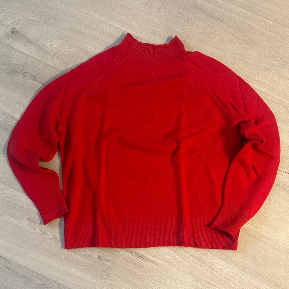 J. Crew Vibrant Red Turtleneck Sweater